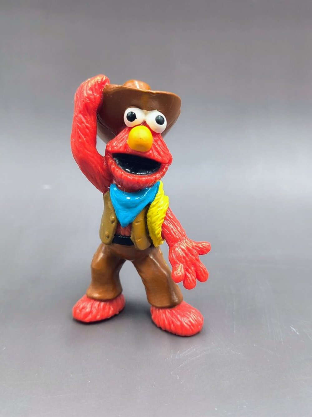 Vintage 1992 Sesame Street Cowboy Elmo PVC Figure - Applause Jim Henson 3"